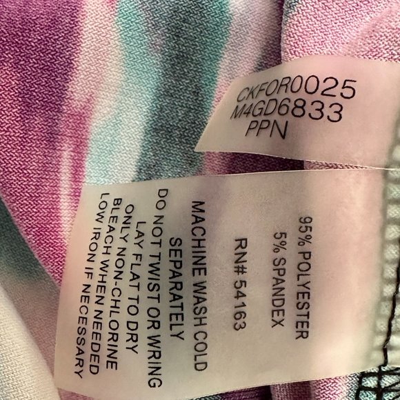 Classy Calvin Klein Women's 3/4 Sleeve Ruched Abstract Print Dress Sz M - Picture 11 of 12